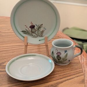 Set #2 Buchan Stoneware Set Floral Pattern Scotland Three-Piece Vintage